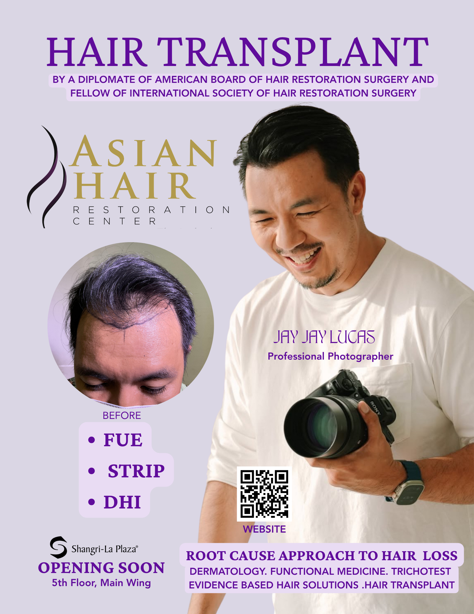 Asian Hair Restoration Center is opening soon at Shangri-La Plaza, Edsa